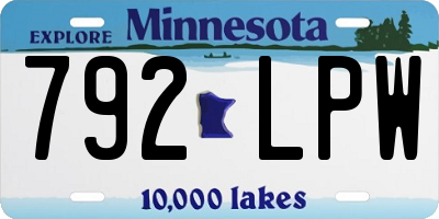 MN license plate 792LPW