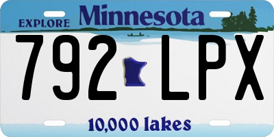 MN license plate 792LPX