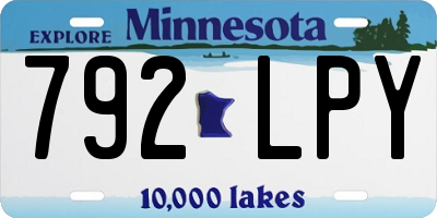 MN license plate 792LPY