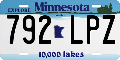 MN license plate 792LPZ