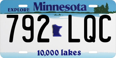 MN license plate 792LQC
