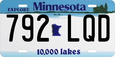MN license plate 792LQD
