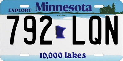 MN license plate 792LQN