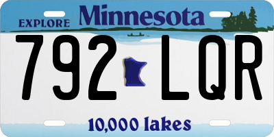 MN license plate 792LQR