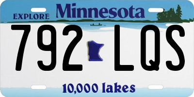 MN license plate 792LQS