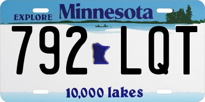 MN license plate 792LQT