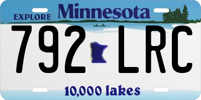 MN license plate 792LRC