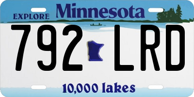 MN license plate 792LRD