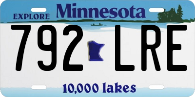 MN license plate 792LRE