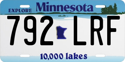 MN license plate 792LRF