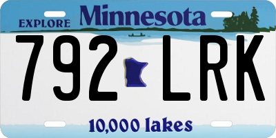 MN license plate 792LRK