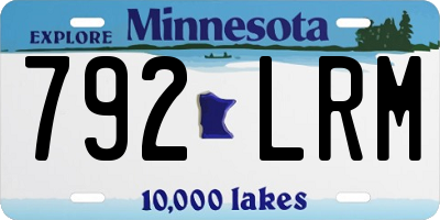 MN license plate 792LRM