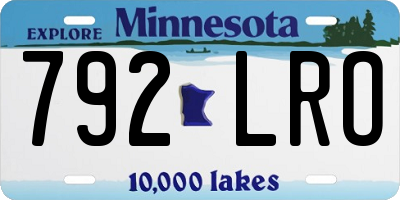 MN license plate 792LRO