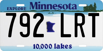 MN license plate 792LRT