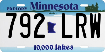 MN license plate 792LRW