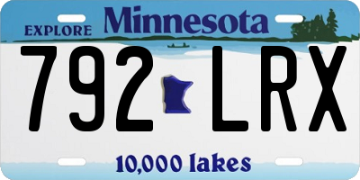 MN license plate 792LRX
