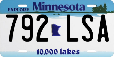 MN license plate 792LSA