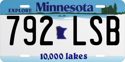 MN license plate 792LSB