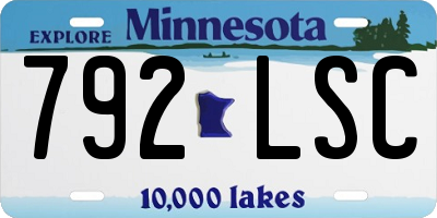 MN license plate 792LSC