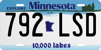 MN license plate 792LSD