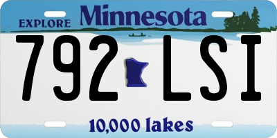 MN license plate 792LSI