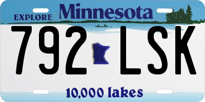 MN license plate 792LSK