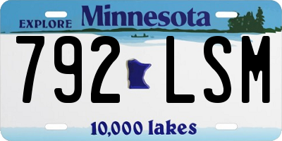 MN license plate 792LSM