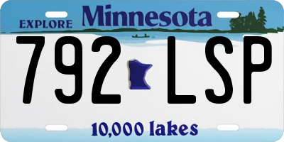 MN license plate 792LSP