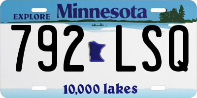 MN license plate 792LSQ