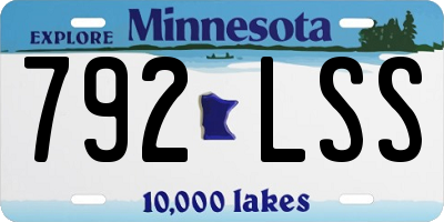MN license plate 792LSS