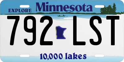 MN license plate 792LST