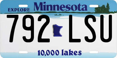 MN license plate 792LSU