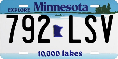 MN license plate 792LSV