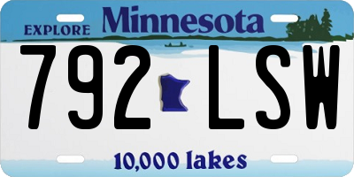 MN license plate 792LSW