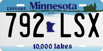 MN license plate 792LSX