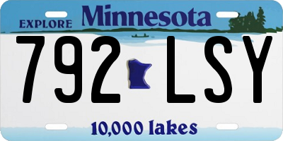 MN license plate 792LSY
