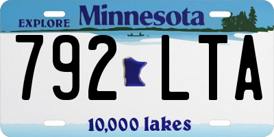 MN license plate 792LTA