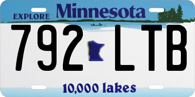 MN license plate 792LTB