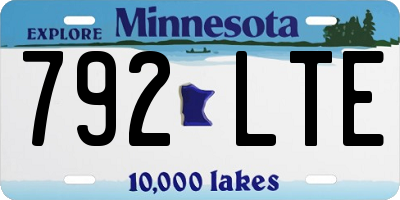 MN license plate 792LTE