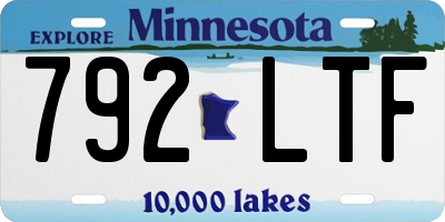 MN license plate 792LTF