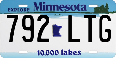 MN license plate 792LTG