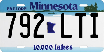 MN license plate 792LTI