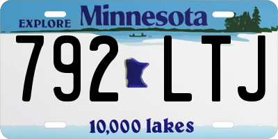 MN license plate 792LTJ