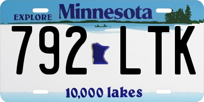 MN license plate 792LTK
