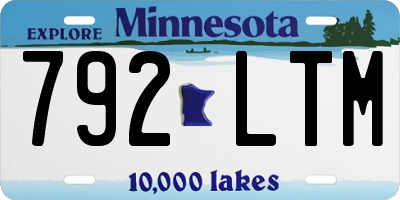 MN license plate 792LTM