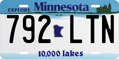MN license plate 792LTN