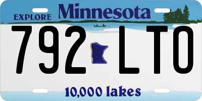 MN license plate 792LTO