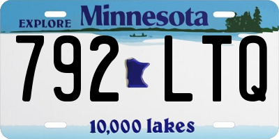 MN license plate 792LTQ