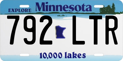 MN license plate 792LTR