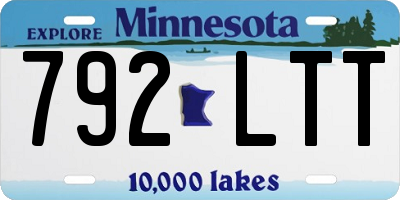 MN license plate 792LTT